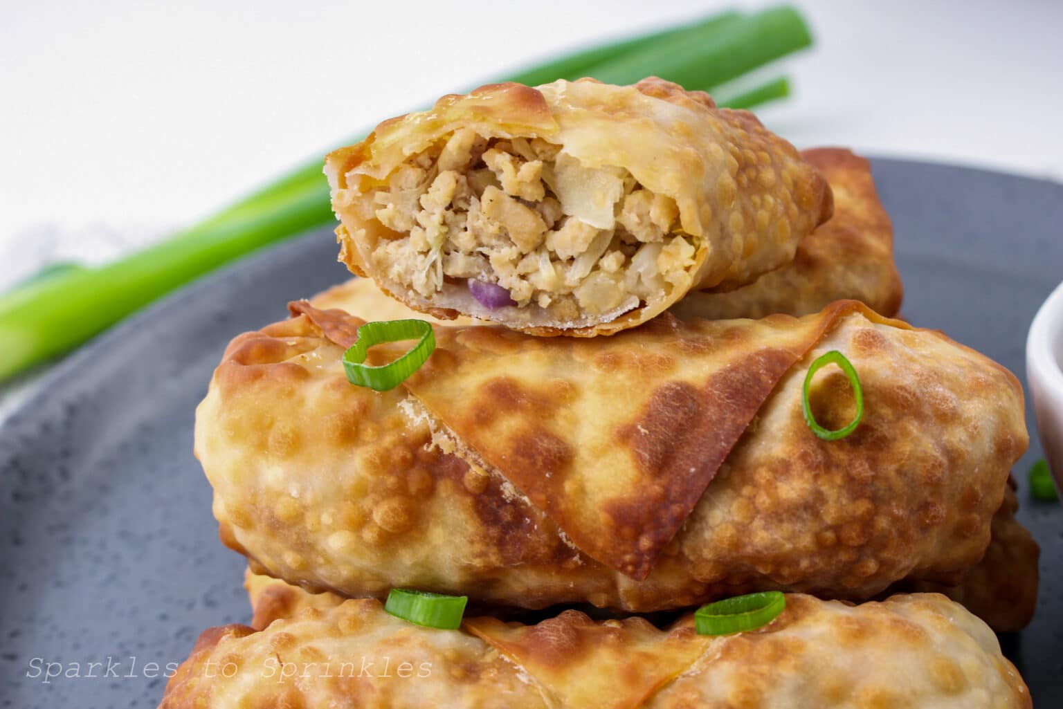 Air Fryer Chicken Egg Rolls with Asian Dipping Sauce Sparkles to