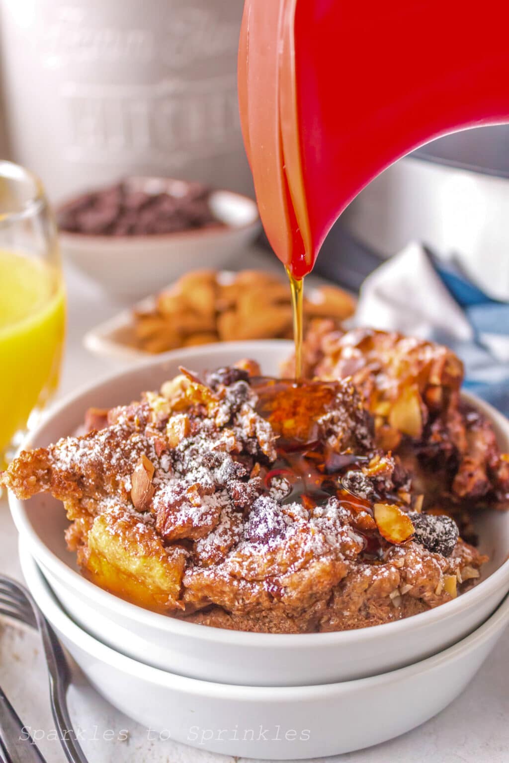 Ninja Foodi Chocolate French Toast Casserole Sparkles to Sprinkles