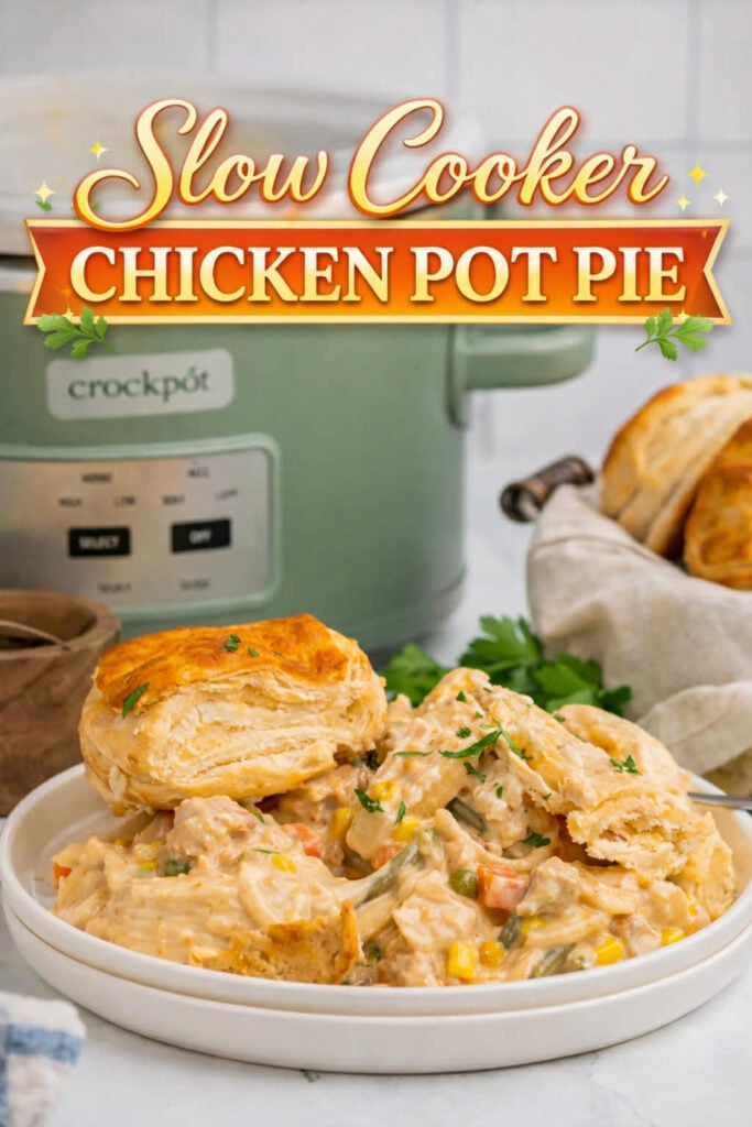 slow cooker chicken pot pie pin new