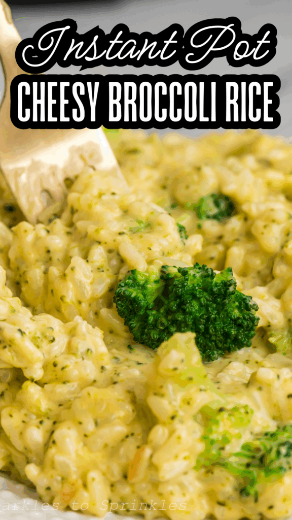 instant pot cheesy broccoli rice long pin