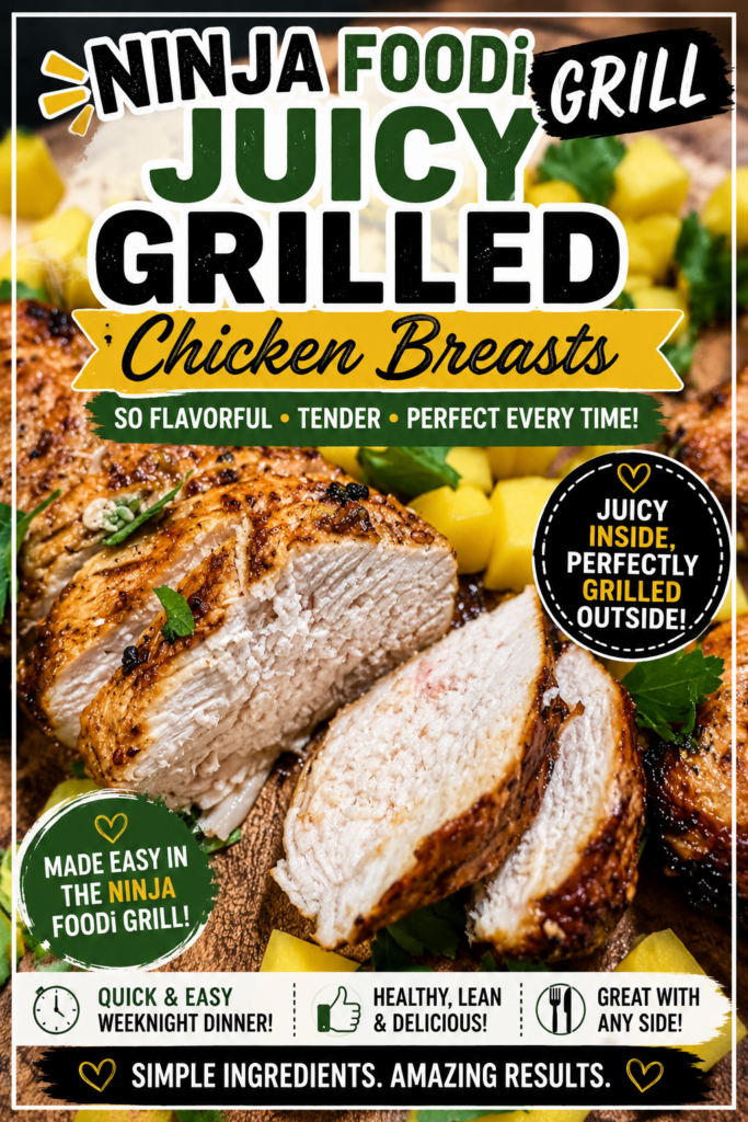 ninja foodi juicy grilled chicken breasts pin new