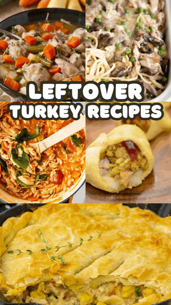leftover turkey recipes long pin