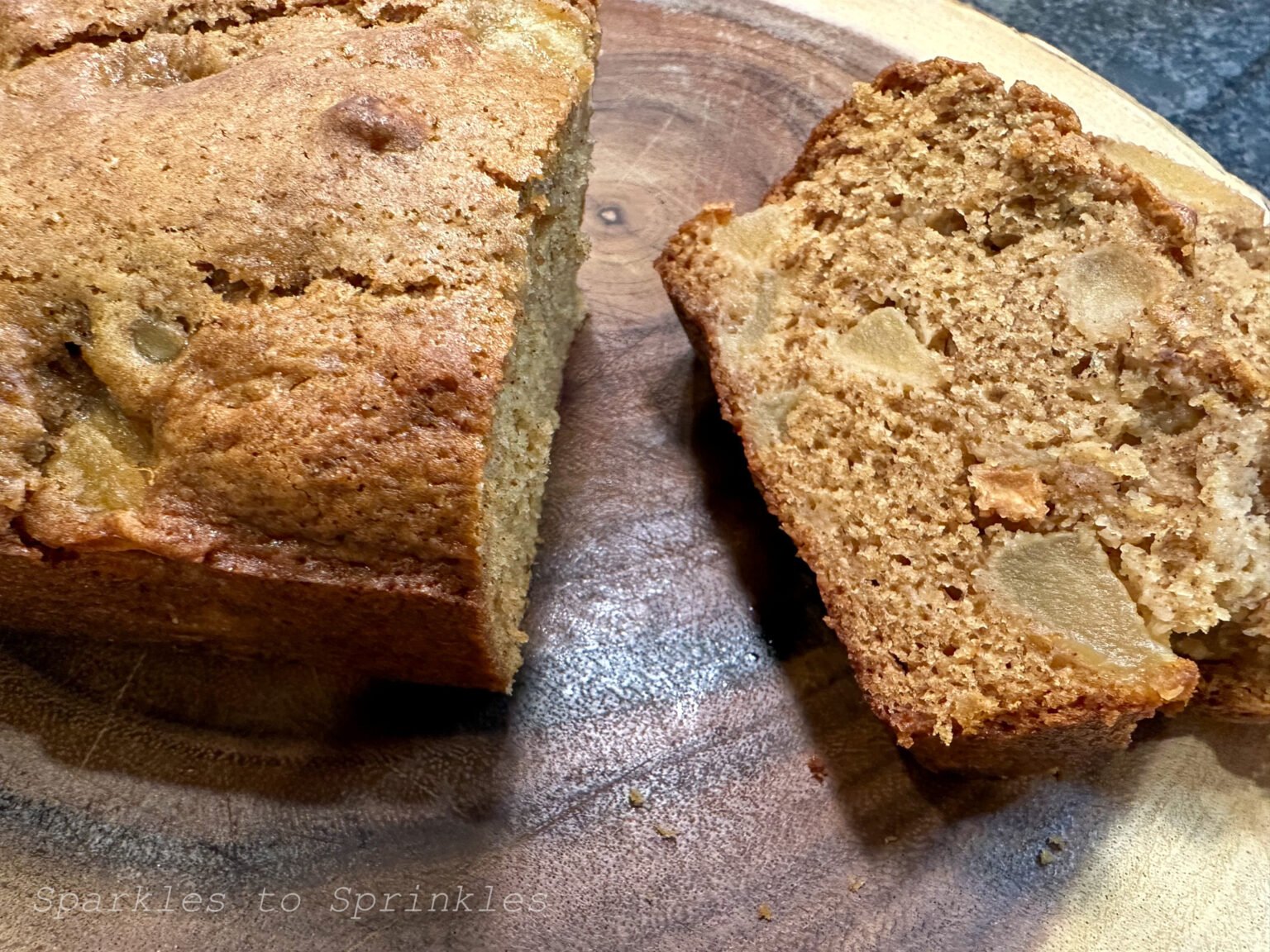 ALDI Apple Cinnamon Quick Bread with Fried Apples Sparkles to Sprinkles
