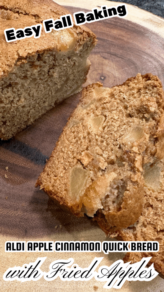 aldi apple cinnamon quick bread with fried apples long pin