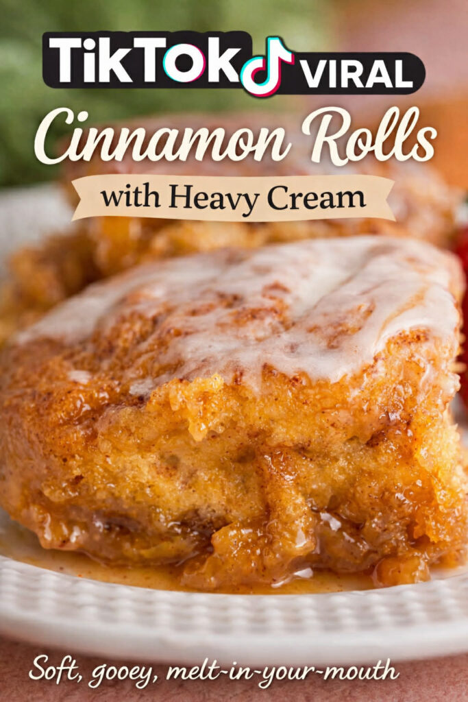 tiktok viral cinnamon rolls with heavy cream pin new