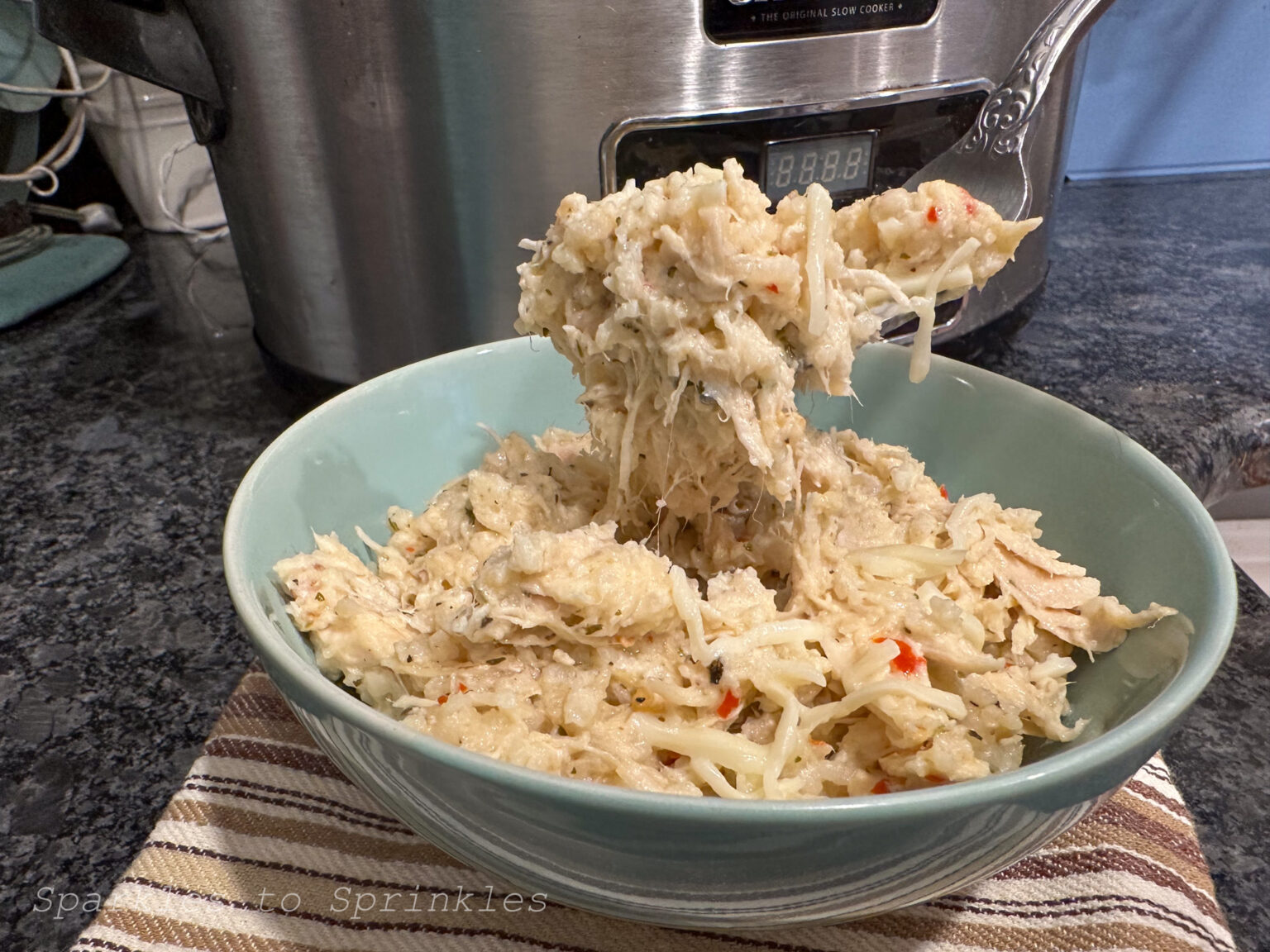 Crockpot Buffalo Wild Wings Parmesan Garlic Chicken & Rice Sparkles