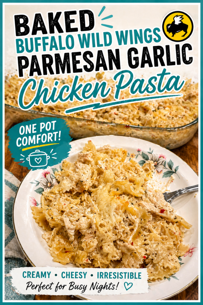 baked buffalo wild wings parmesan garlic chicken pasta pin new
