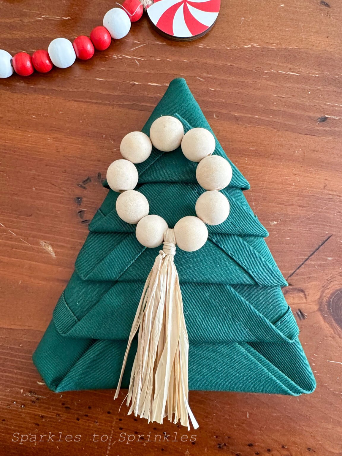 How To Fold Christmas Tree Napkins Sparkles to Sprinkles