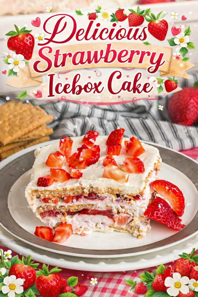 strawberry icebox cake