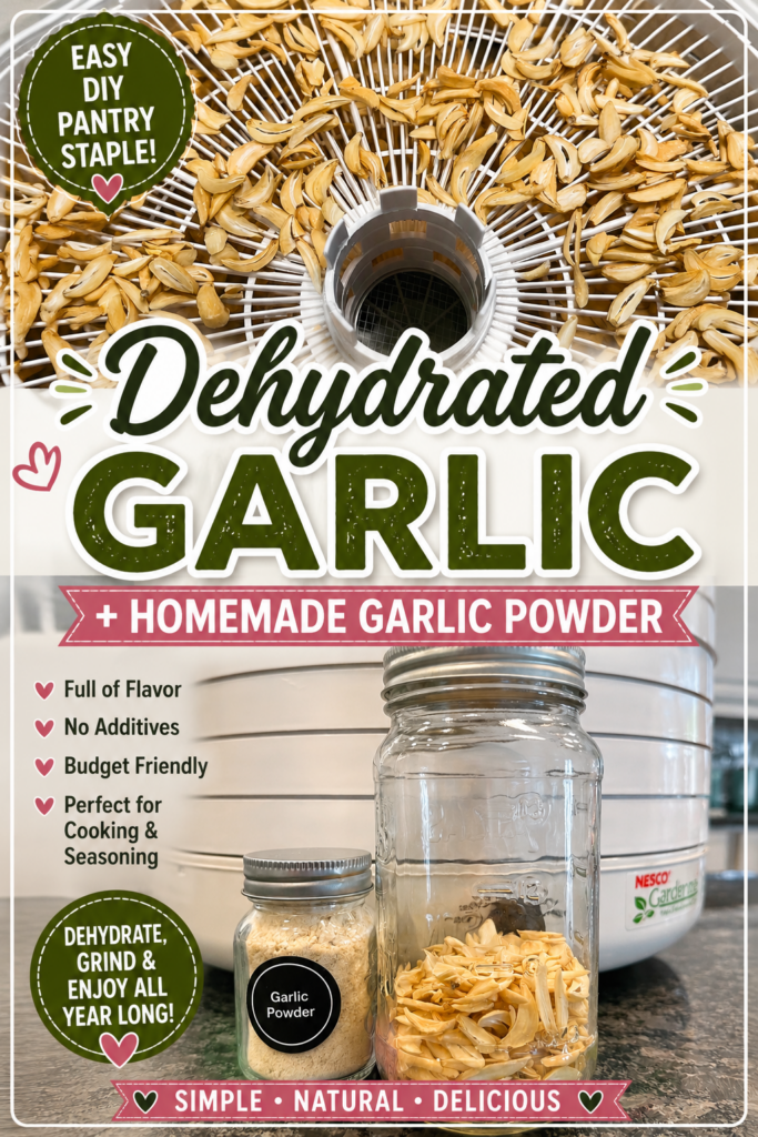 dehydrated garlic homemade garlic powder pin new