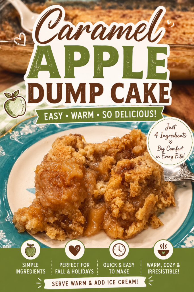 caramel apple dump cake pin new