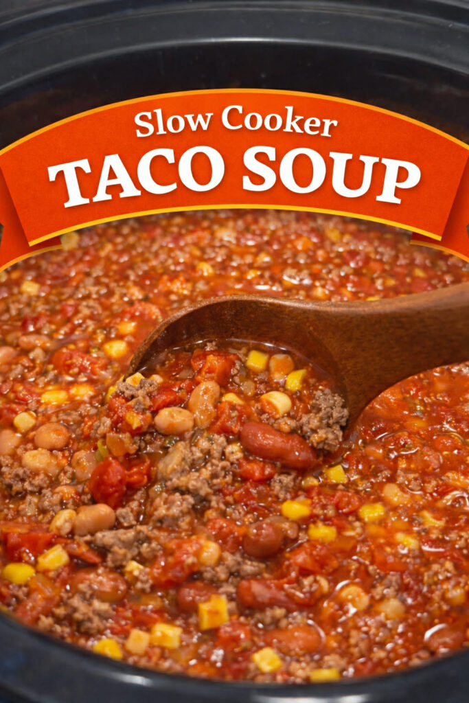 slow cooker taco soup pin