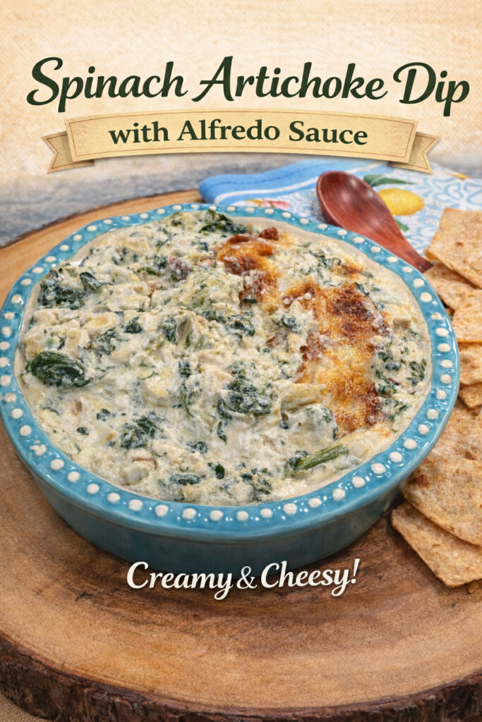 spinach artichoke dip with alfredo sauce