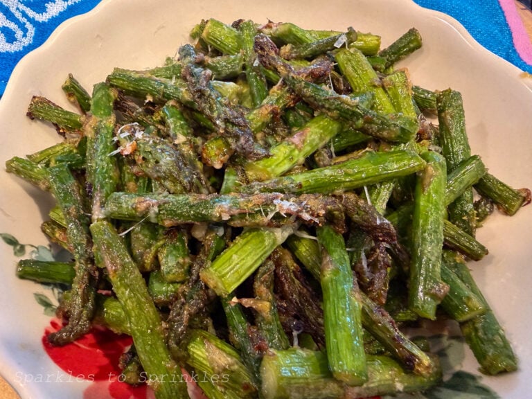 air fryer honey garlic parmesan asparagud