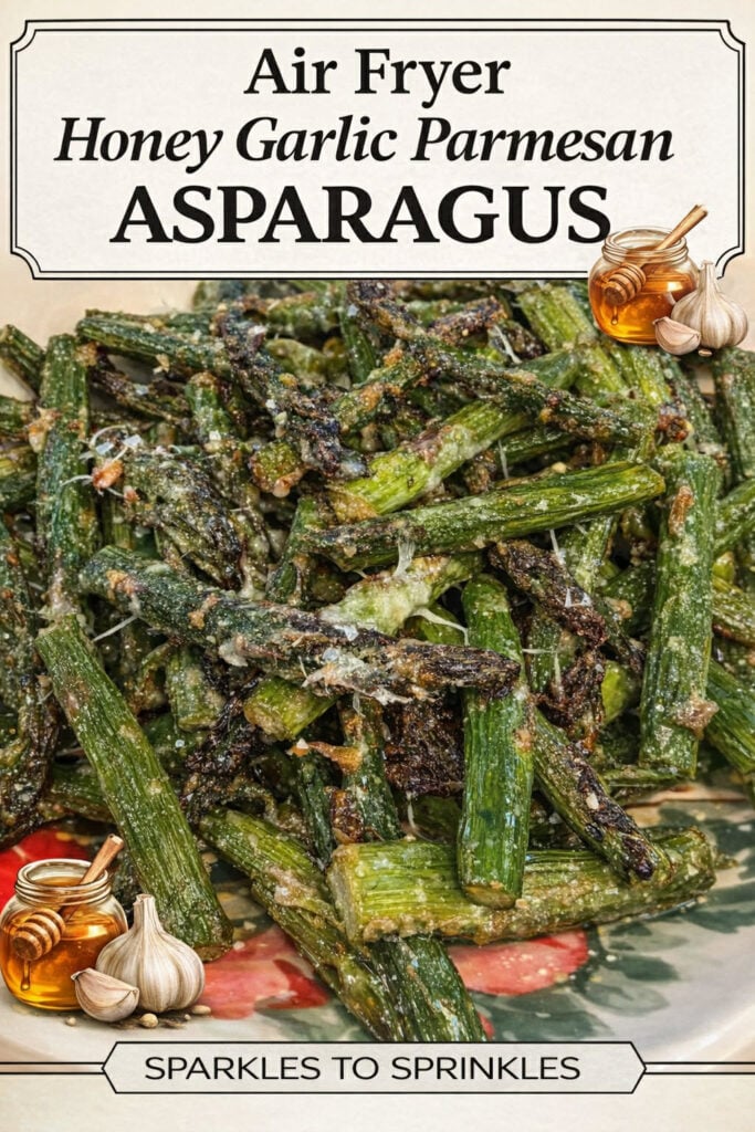 air fryer honey garlic parmesan asparagus pin