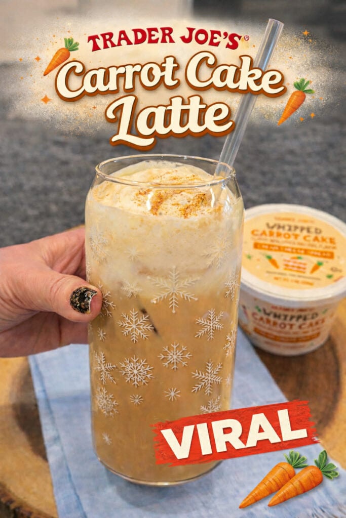trader joes carrot cake latte pin