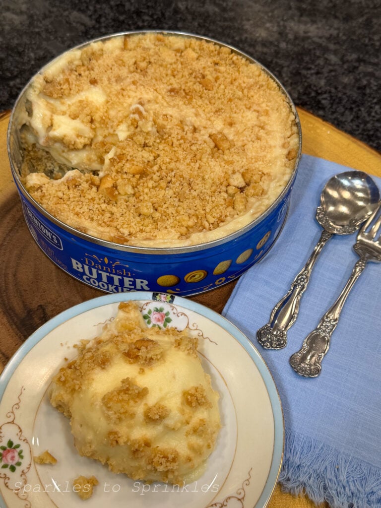 danish cookie tin no bake cheesecake