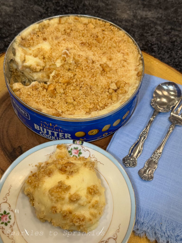 danish cookie tin no bake cheesecake