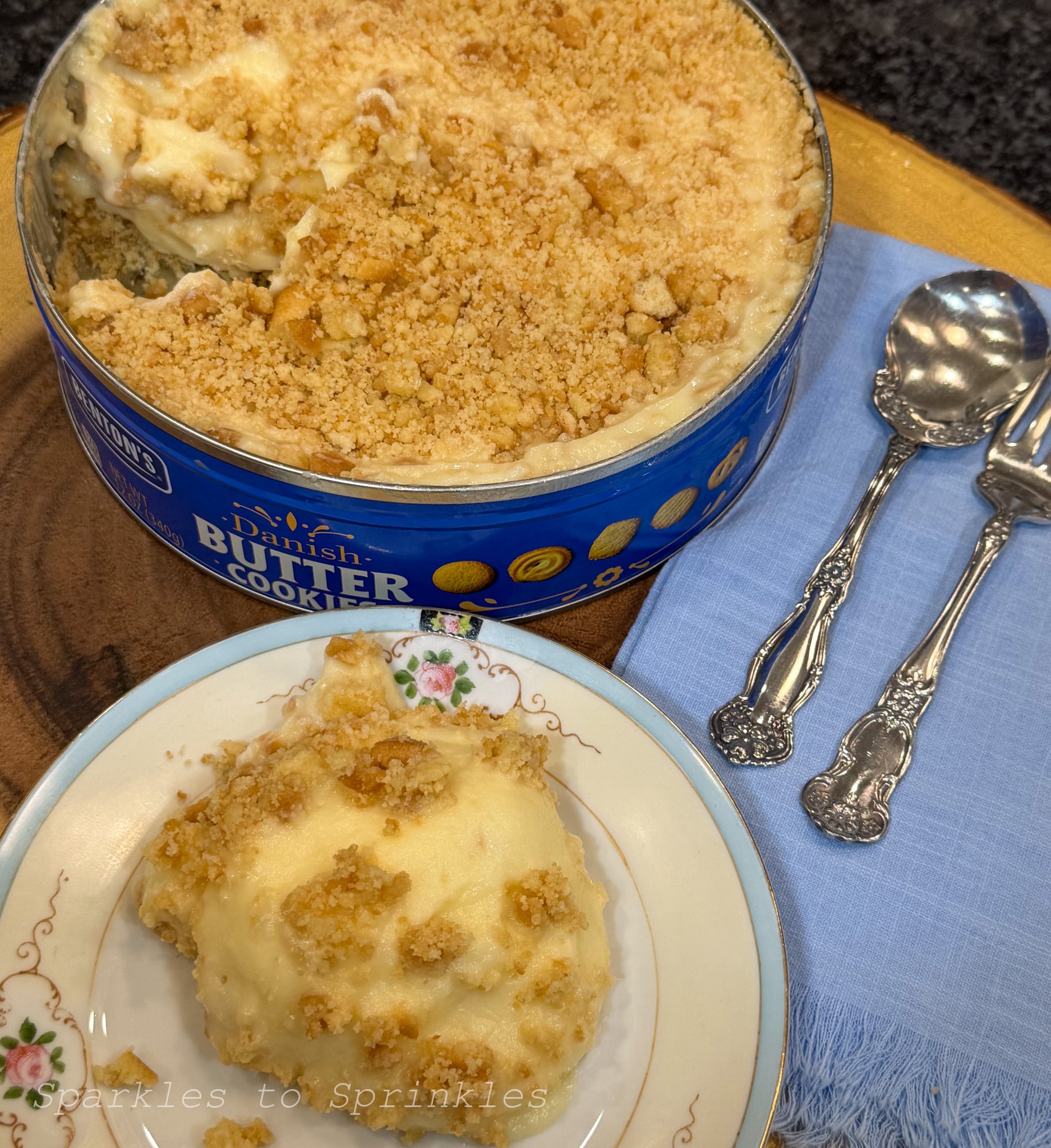 danish cookie tin no bake cheesecake