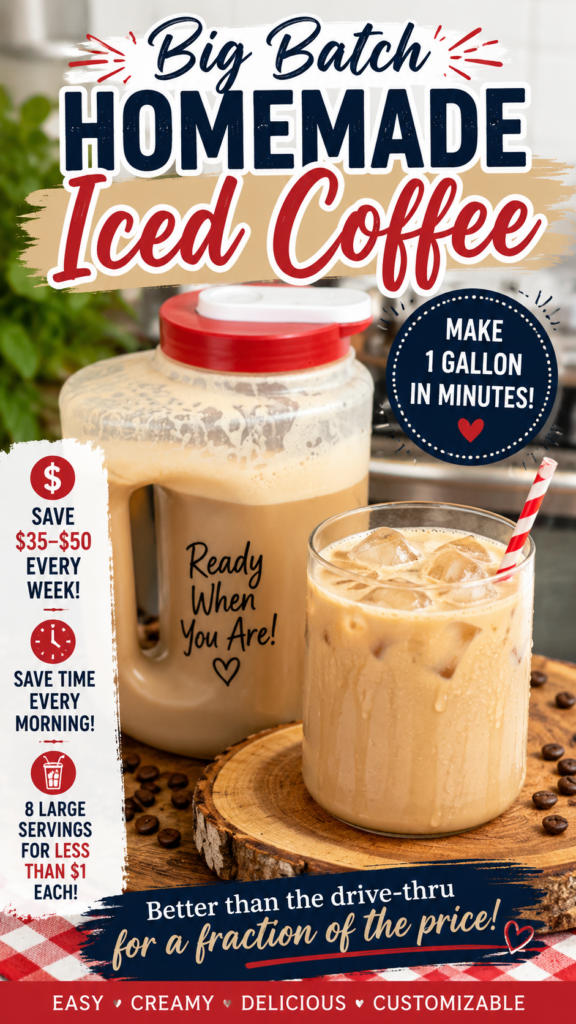 big batch homemade iced coffee pin