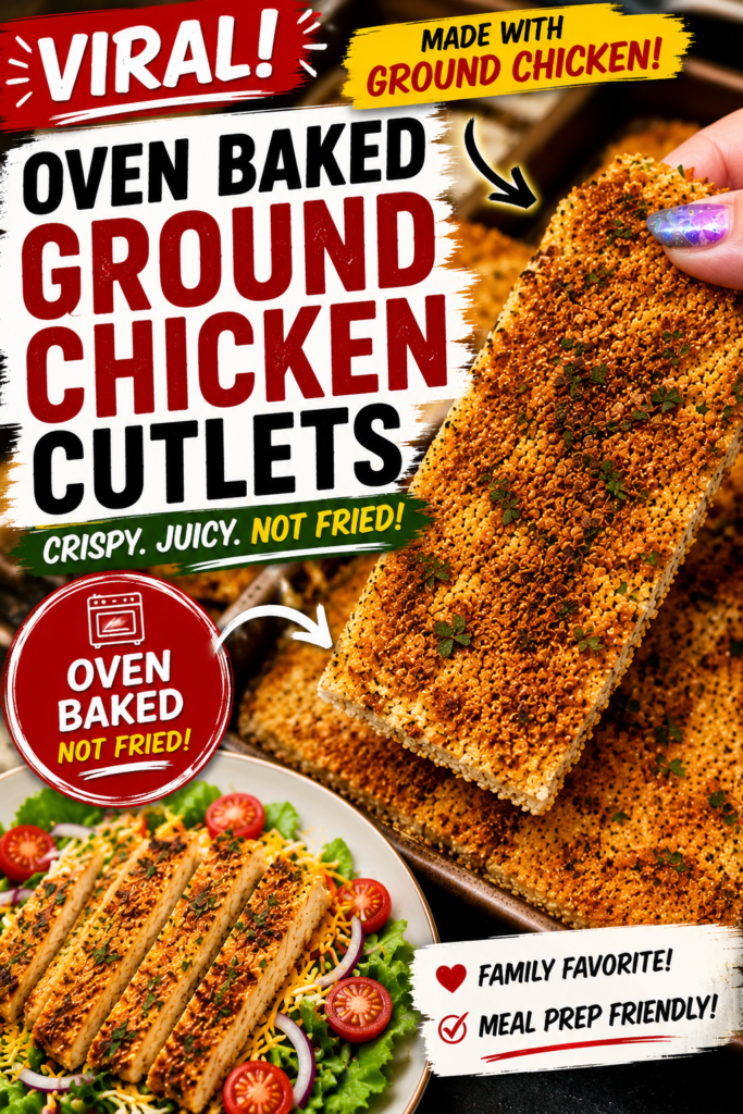 oven baked ground chicken cutlets pin