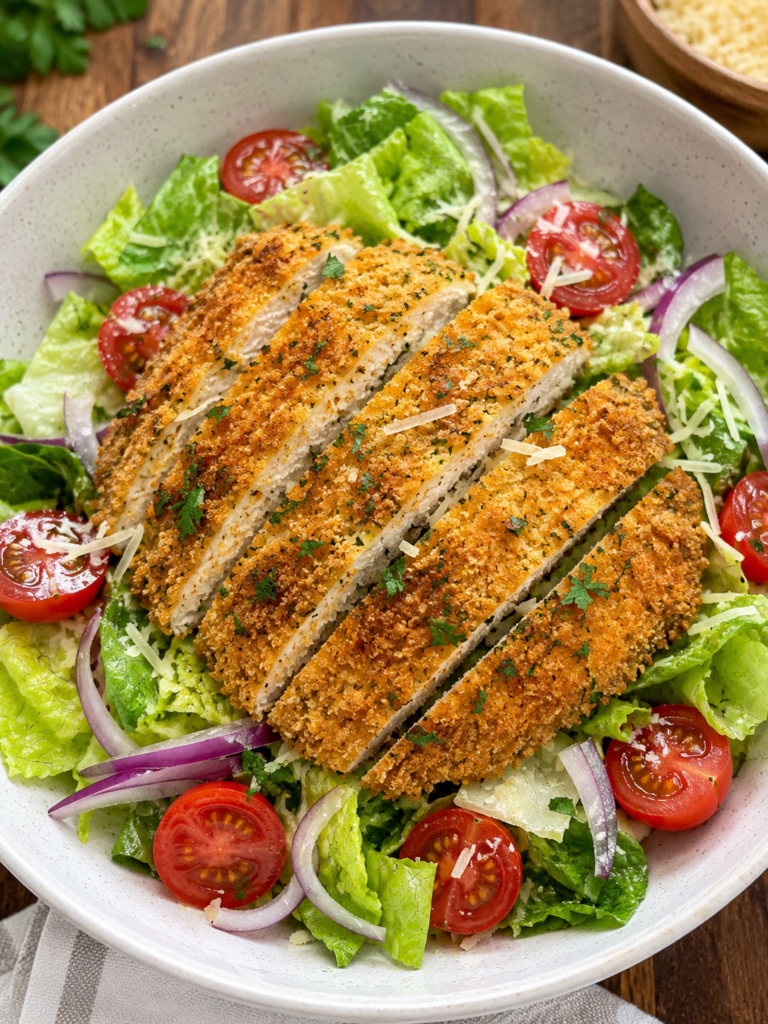 oven baked ground chicken cutlets salad