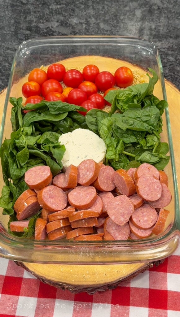 Boursin Orzo Sausage Bake