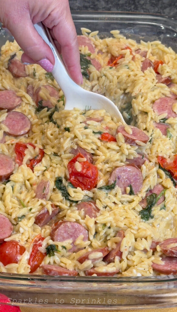 boursin orzo sasuage bake