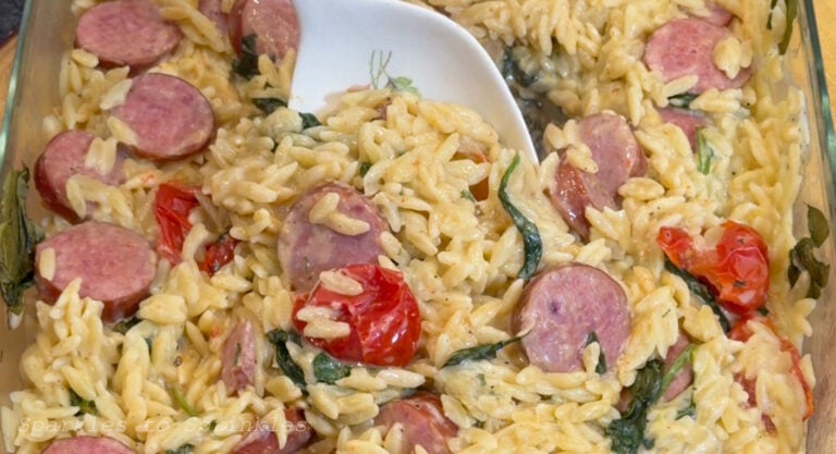 Boursin Orzo Sausage Bake