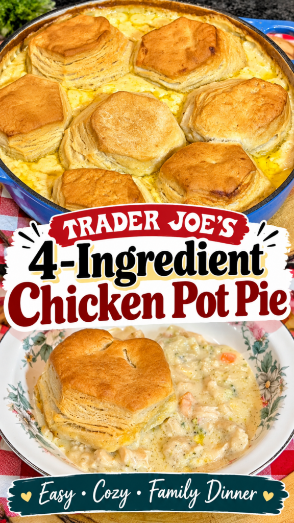 trader joes 4 ingredient chicken pot pie pin